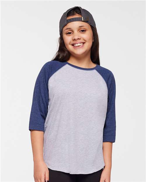 6130 - Youth Baseball Fine Jersey Three-Quarter Sleeve Tee