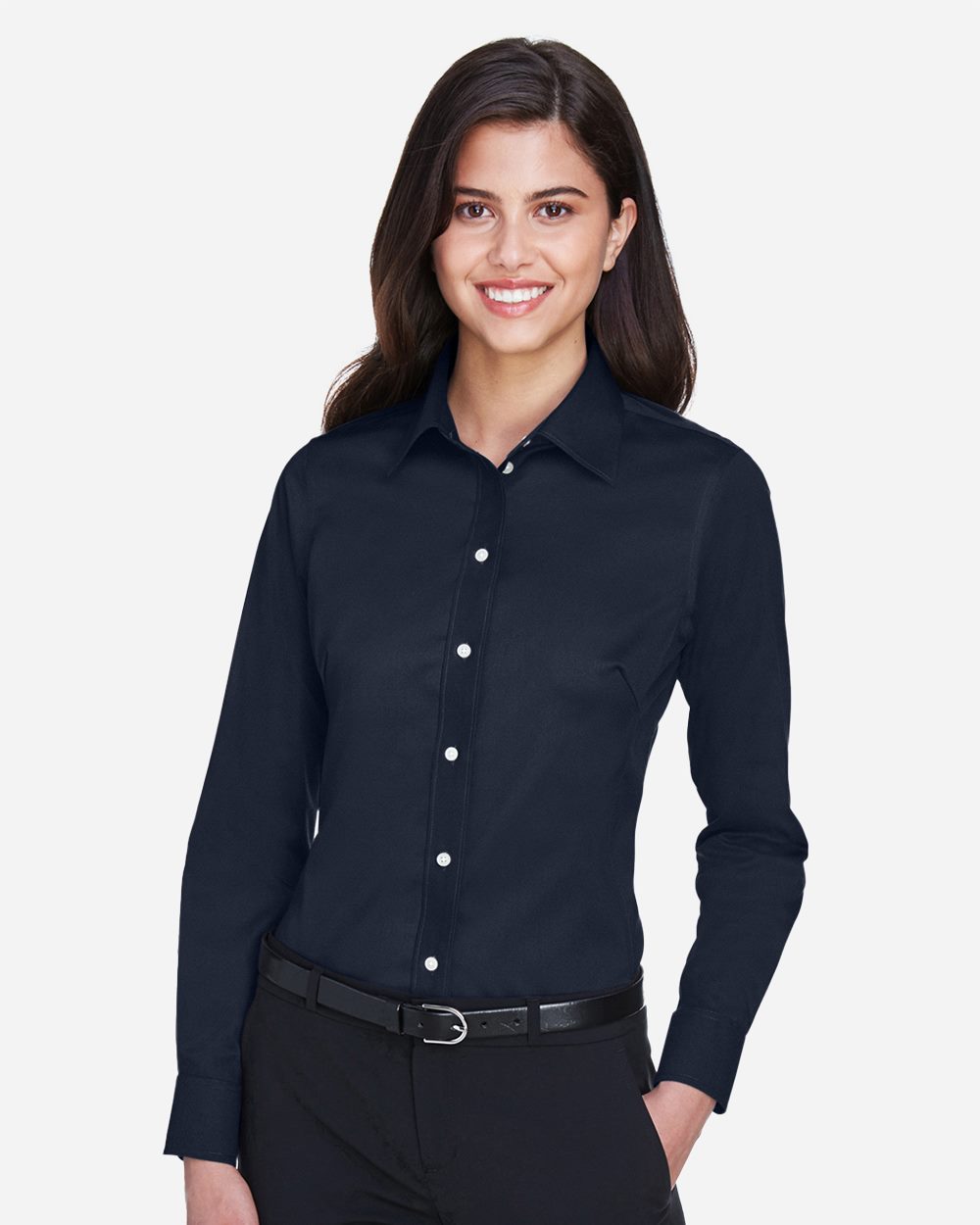 DG530W - Women's Crown Collection® Solid Stretch Twill Woven Dress Shirt