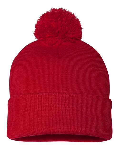 SP15 - 12" Pom-Pom Cuffed Beanie