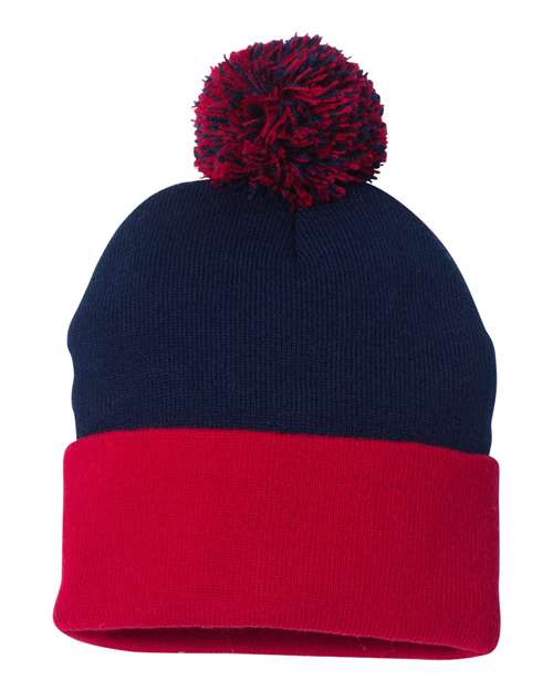 SP15 - 12" Pom-Pom Cuffed Beanie