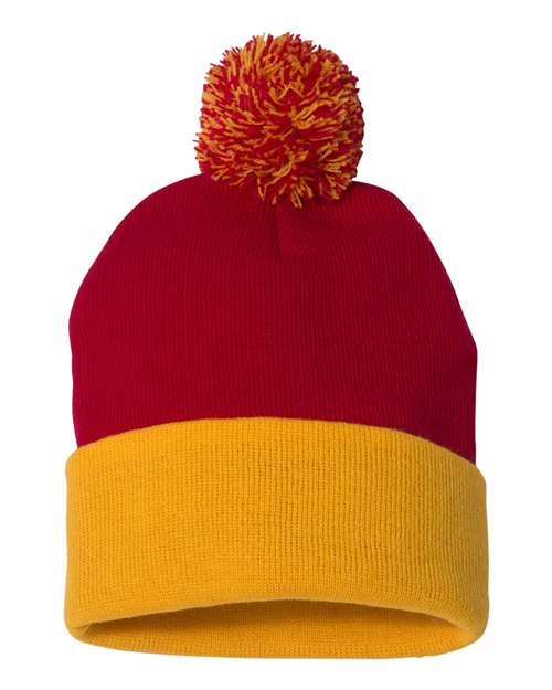 SP15 - 12" Pom-Pom Cuffed Beanie
