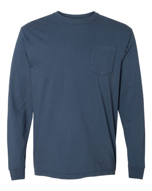 4410 - Unisex Garment-Dyed Heavyweight Long Sleeve Pocket T-Shirt