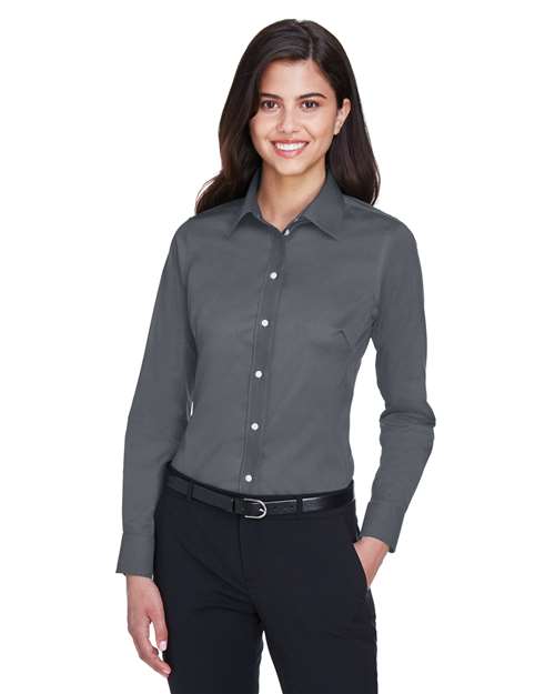 DG530W - Women's Crown Collection® Solid Stretch Twill Woven Dress Shirt