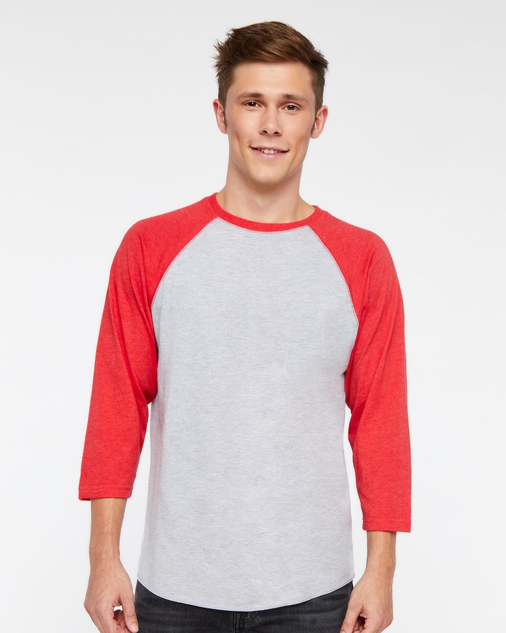 6930 - Unisex Baseball Fine Jersey Three-Quarter Sleeve Tee