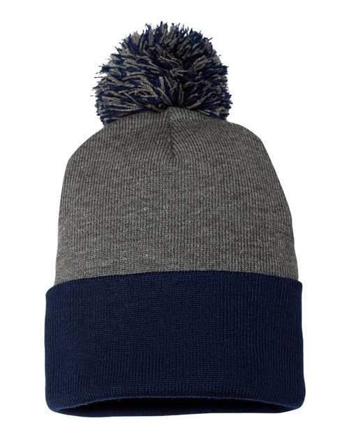 SP15 - 12" Pom-Pom Cuffed Beanie