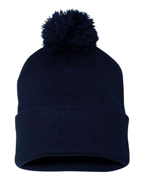 SP15 - 12" Pom-Pom Cuffed Beanie