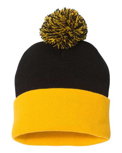 SP15 - 12" Pom-Pom Cuffed Beanie