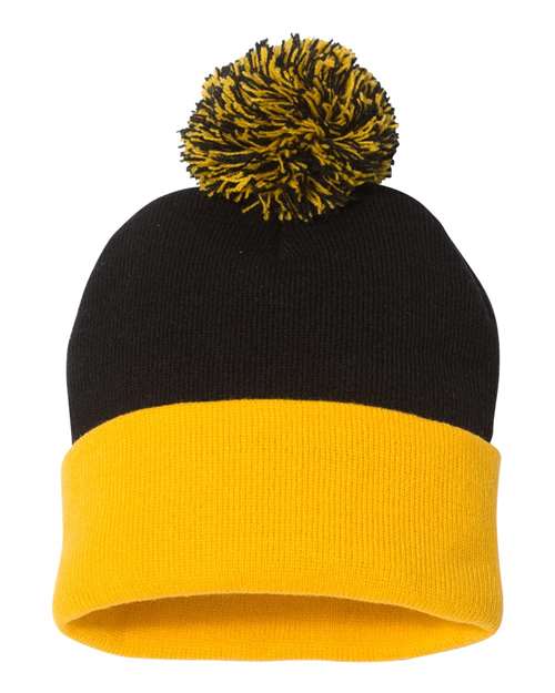 SP15 - 12" Pom-Pom Cuffed Beanie