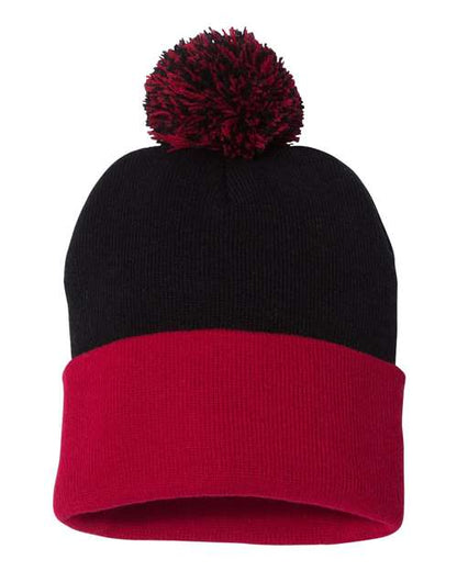 SP15 - 12" Pom-Pom Cuffed Beanie