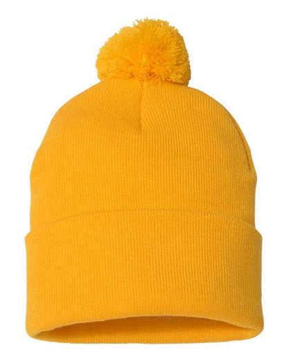 SP15 - 12" Pom-Pom Cuffed Beanie