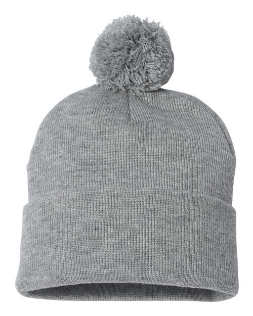 SP15 - 12" Pom-Pom Cuffed Beanie