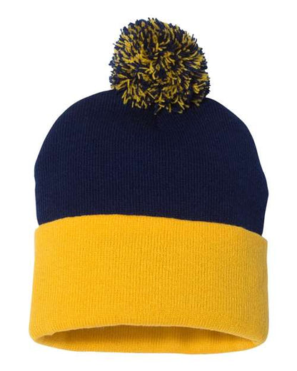 SP15 - 12" Pom-Pom Cuffed Beanie