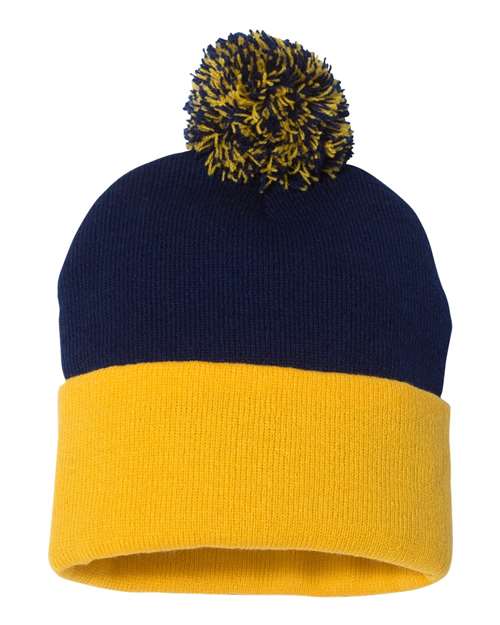 SP15 - 12" Pom-Pom Cuffed Beanie