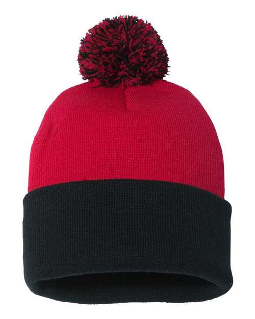 SP15 - 12" Pom-Pom Cuffed Beanie