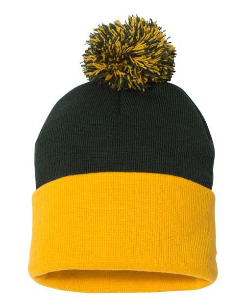 SP15 - 12" Pom-Pom Cuffed Beanie