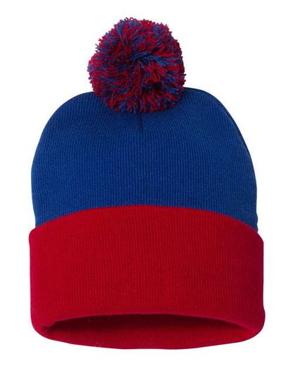 SP15 - 12" Pom-Pom Cuffed Beanie