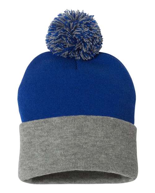 SP15 - 12" Pom-Pom Cuffed Beanie