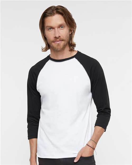 6930 - Unisex Baseball Fine Jersey Three-Quarter Sleeve Tee