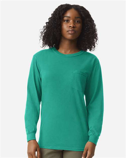 4410 - Unisex Garment-Dyed Heavyweight Long Sleeve Pocket T-Shirt