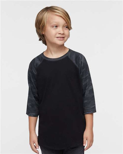 6130 - Youth Baseball Fine Jersey Three-Quarter Sleeve Tee