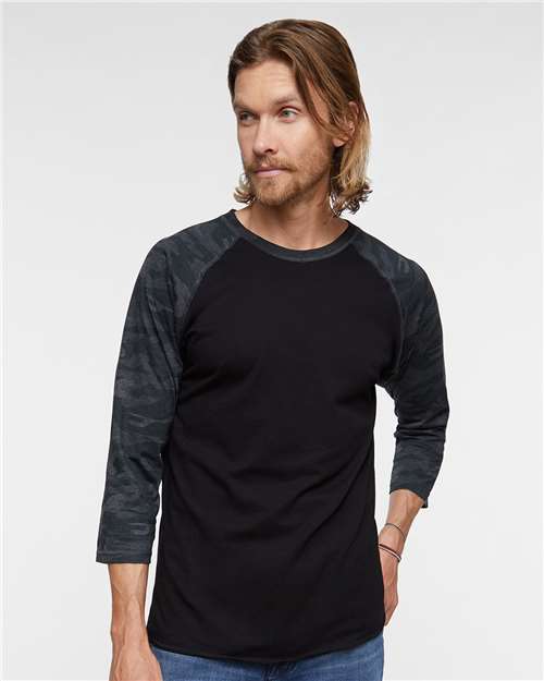 6930 - Unisex Baseball Fine Jersey Three-Quarter Sleeve Tee