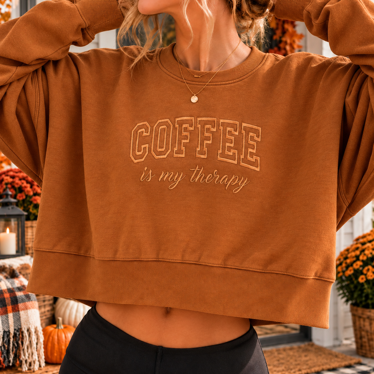 Coffee Is My Therapy - Embroidered Apparel