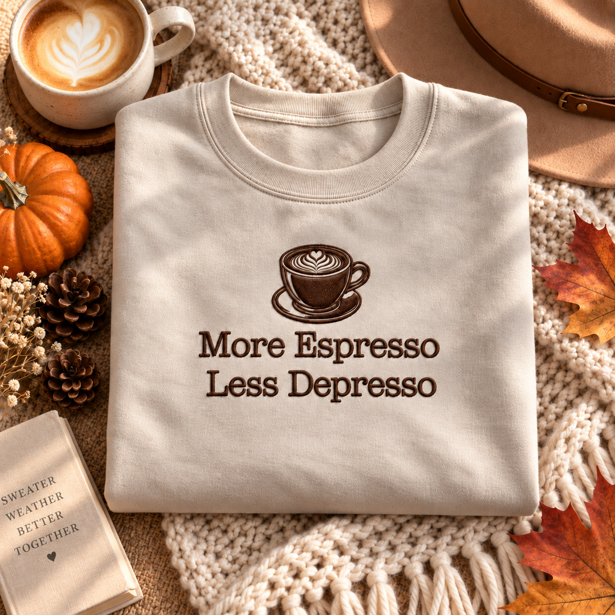 More Espresso, Less Depresso - Embroidered Apparel