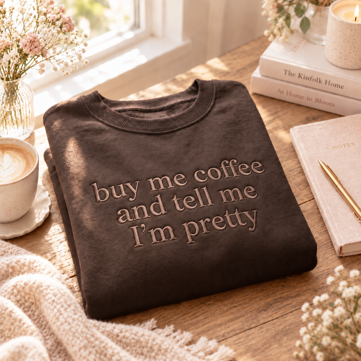 Buy Me Coffee & Tell Me I’m Pretty - Embroidered Apparel